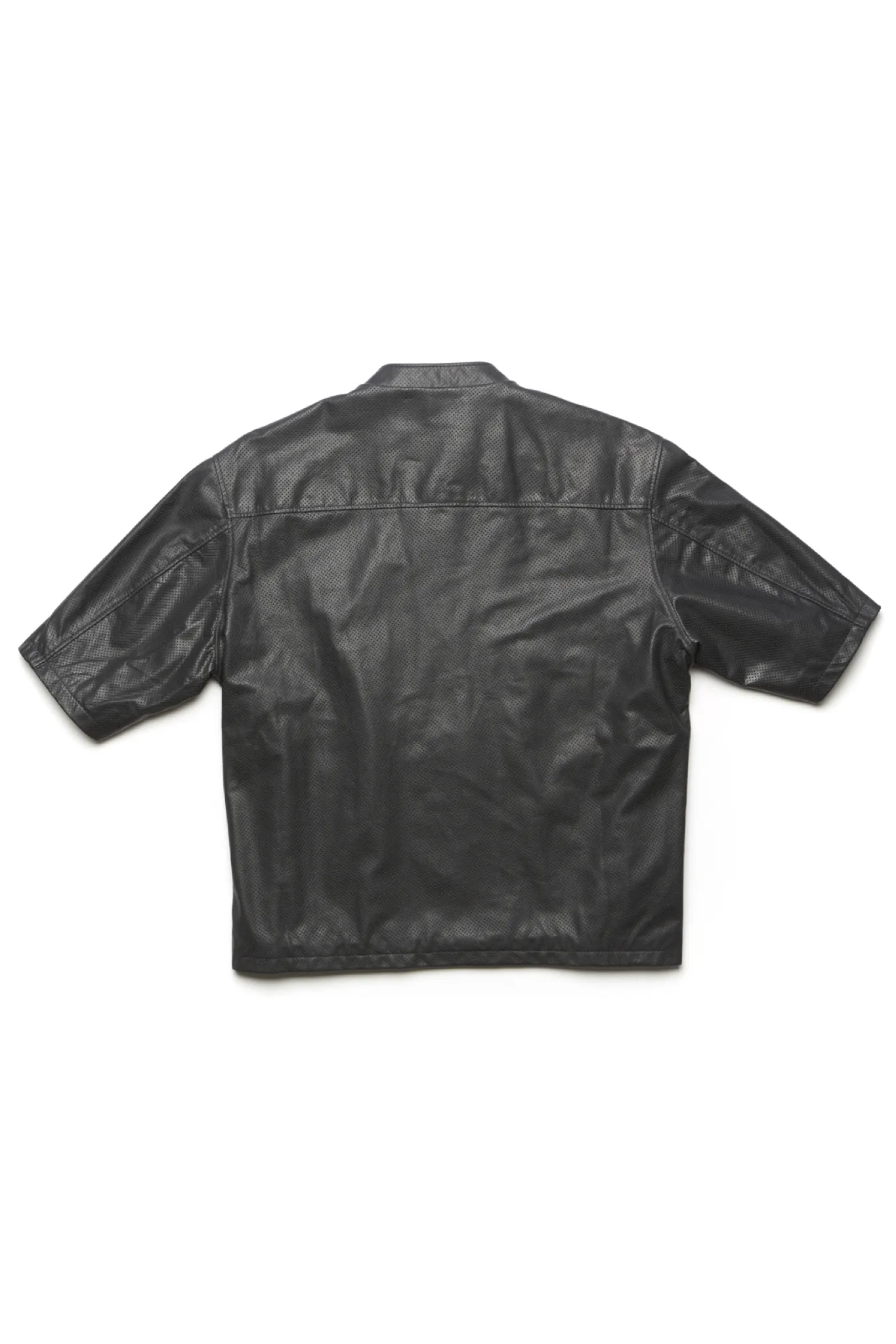 415 Leather 3/4 Sleeve Perforated Jacket