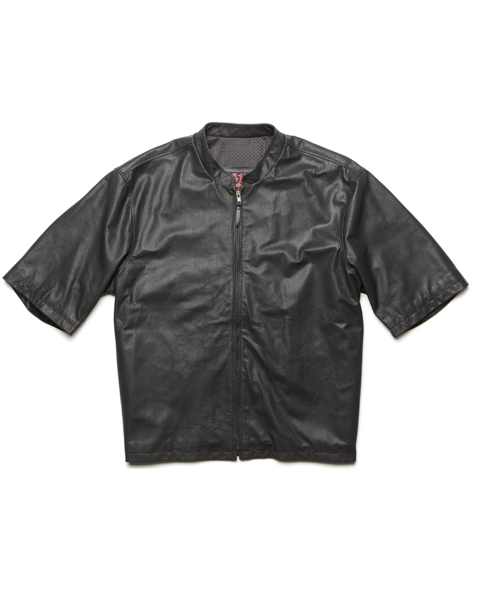 415 Leather 3/4 Sleeve Perforated Jacket