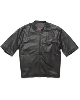 415 Leather 3/4 Sleeve Perforated Jacket