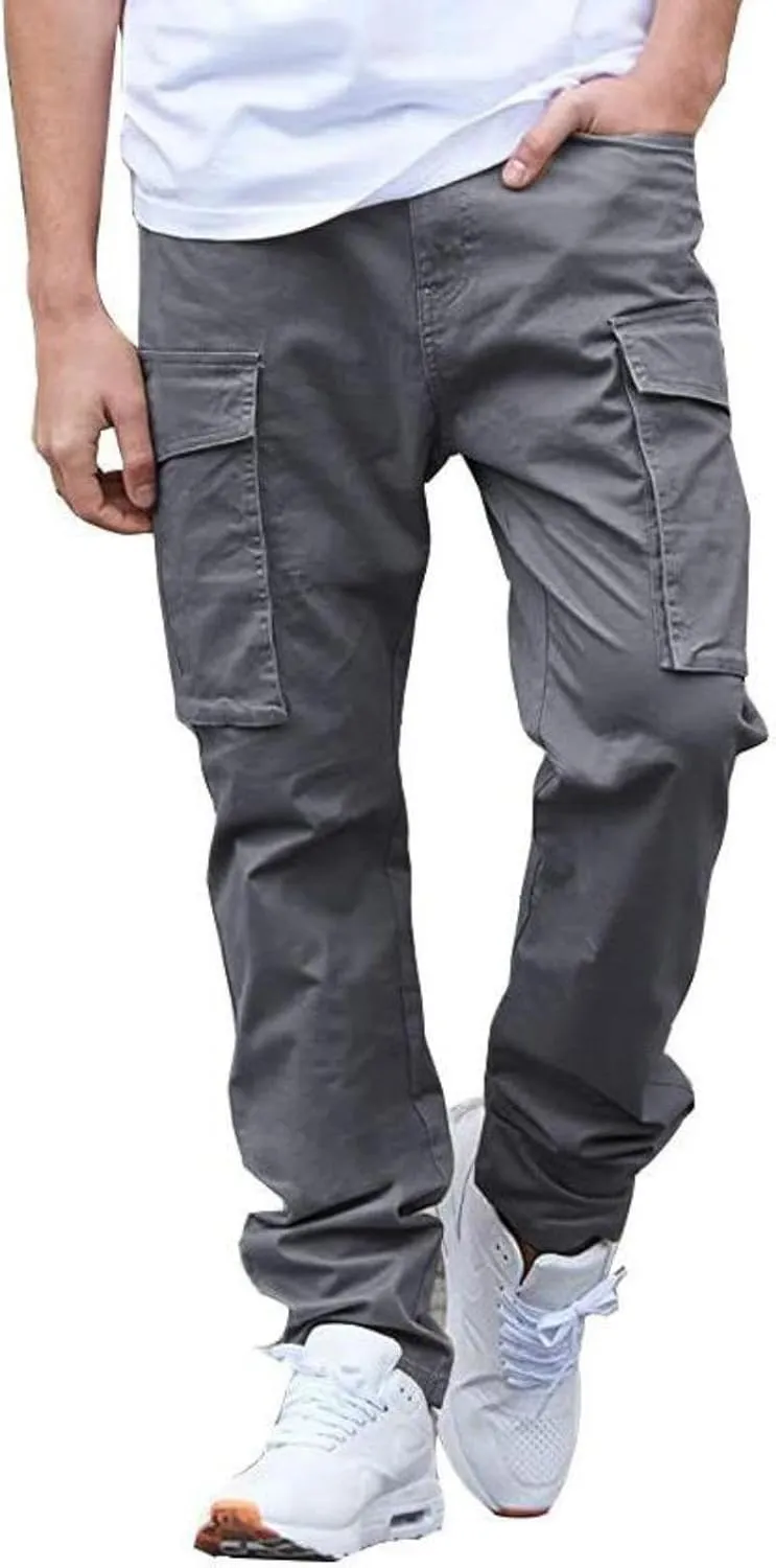 AIFARLD Men's Cargo Pants Lightweight Pants Relaxed Fit Stretch Joggers Hiking Travel Casual Work with Pockets