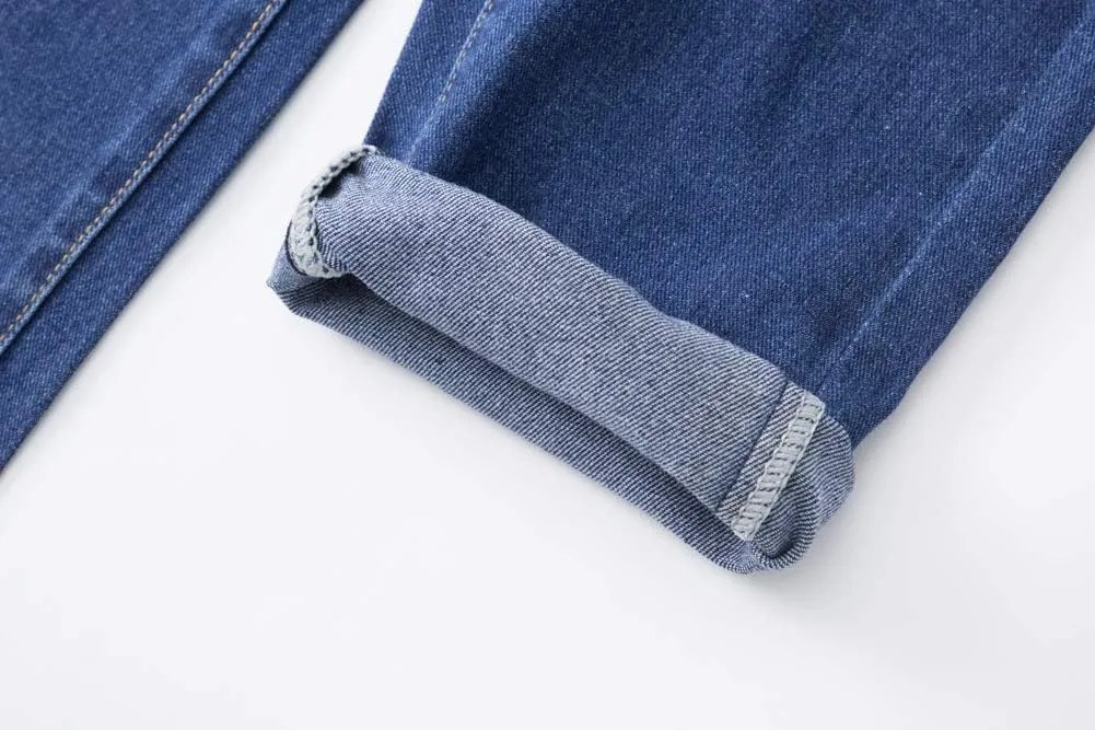 AvaCostume Women's Adjustable Strap Ripped Denim Overalls
