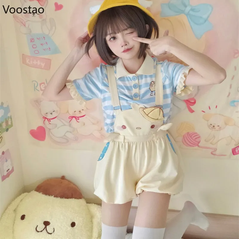 Embroidered Baby Chick Overalls Shorts: Comfy, Short-Length, Playtime-Wear
