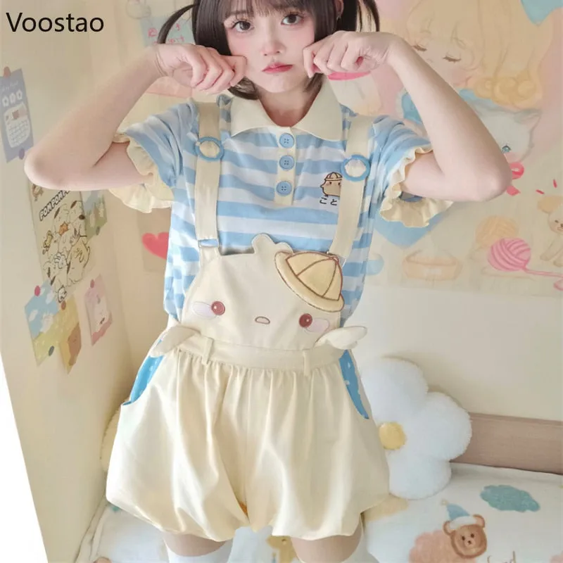 Embroidered Baby Chick Overalls Shorts: Comfy, Short-Length, Playtime-Wear