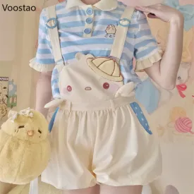 Embroidered Baby Chick Overalls Shorts: Comfy, Short-Length, Playtime-Wear