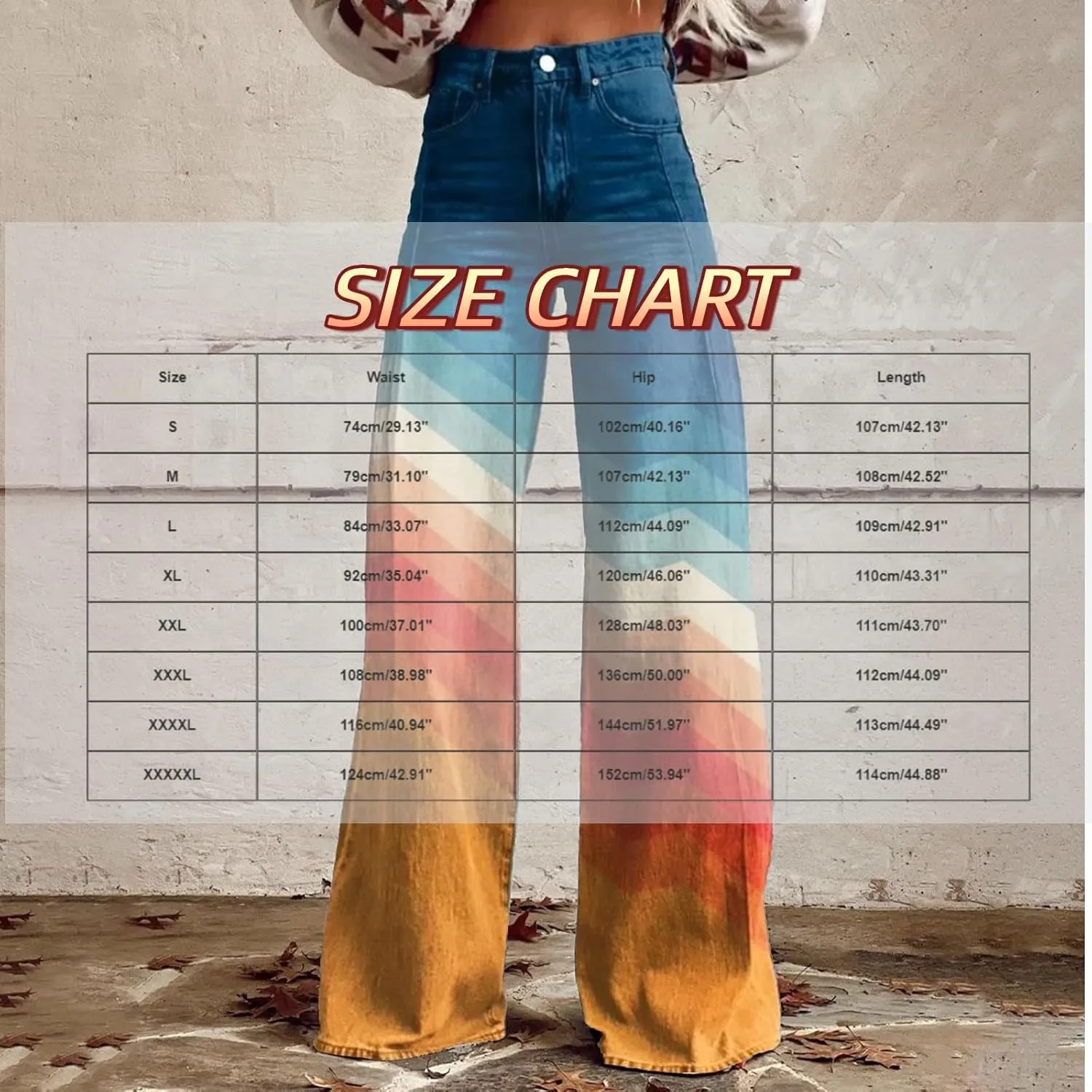 Bell Bottom Floral Patterned Jeans for Women,High Waisted Wide Leg Flare Stretchy Plus Size Jeans for Curvy Women