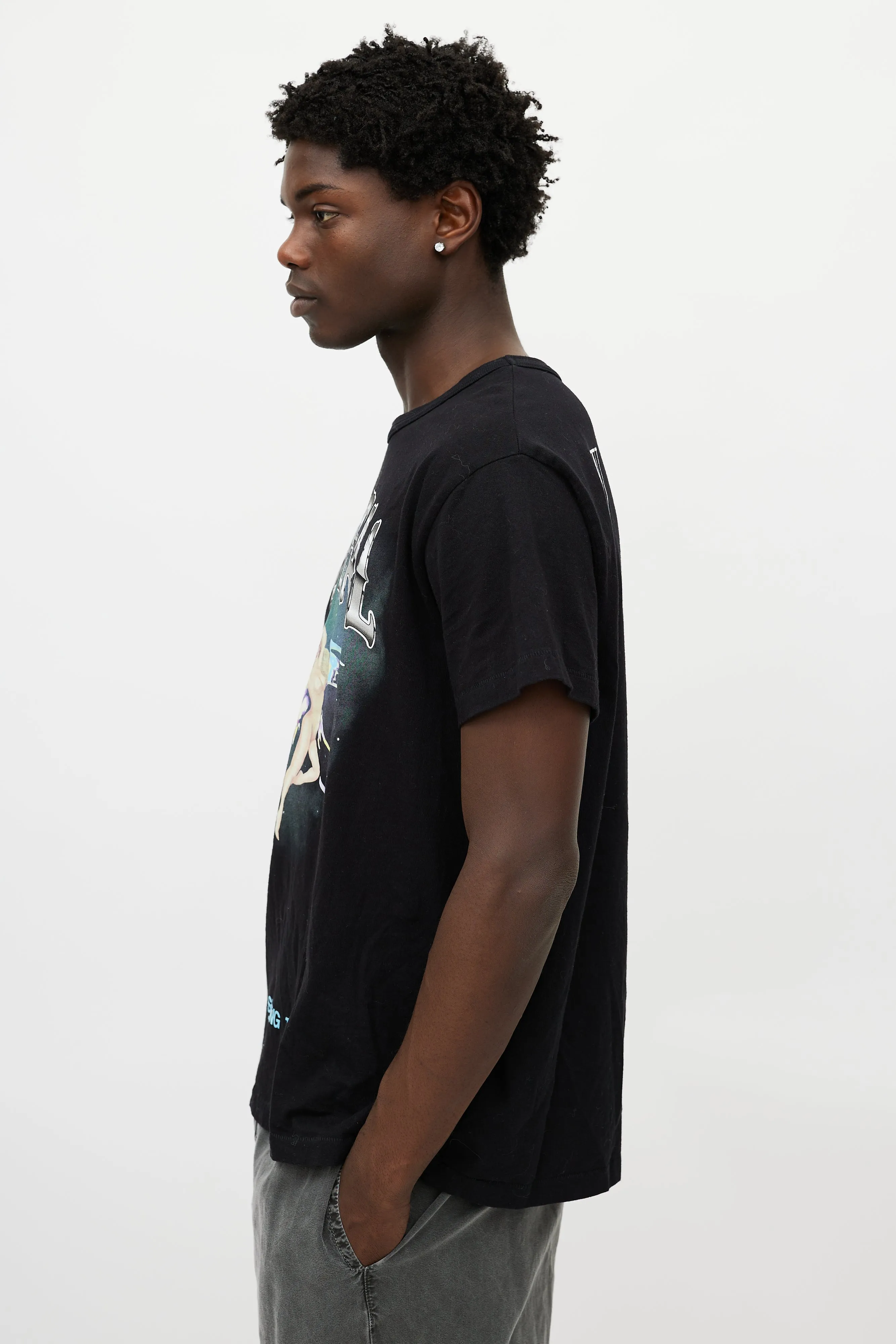 Black & Multicolour Not Real T-Shirt