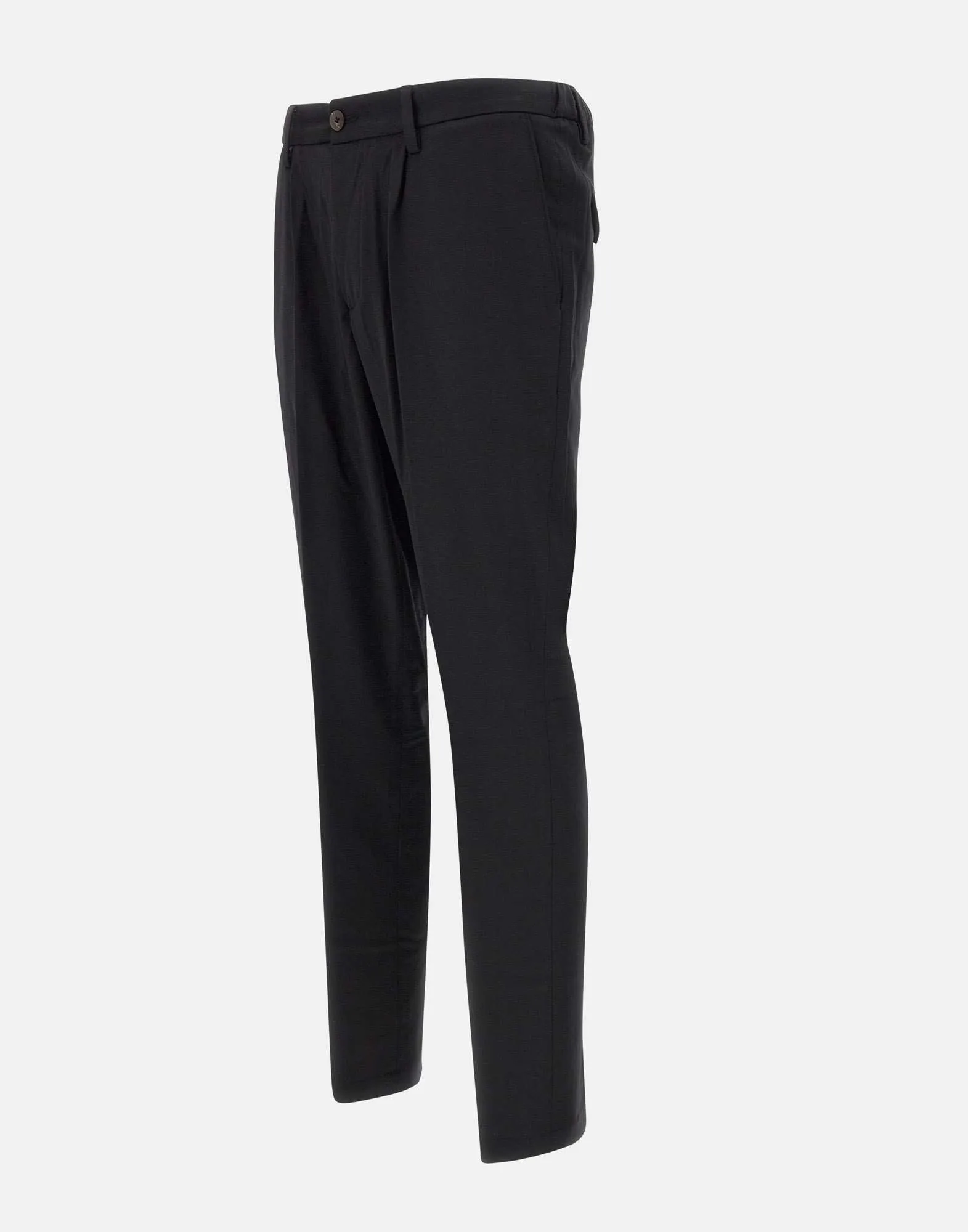 Black Wool Blend Trousers