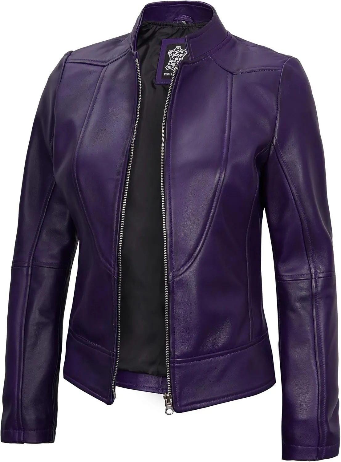 Blingsoul Leather Jacket Women - Cafe Racer Real Lambskin Womens Leather Jacket