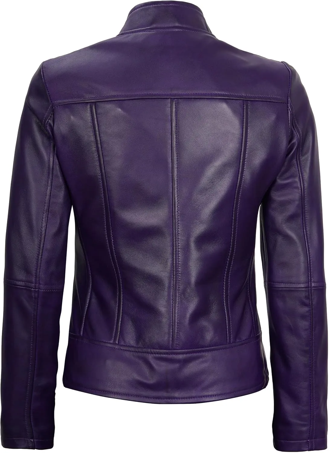 Blingsoul Leather Jacket Women - Cafe Racer Real Lambskin Womens Leather Jacket