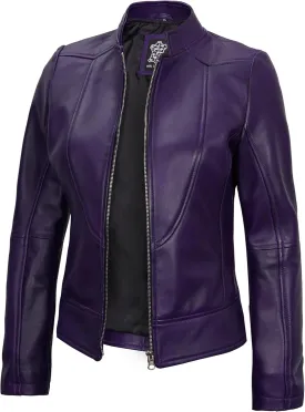 Blingsoul Leather Jacket Women - Cafe Racer Real Lambskin Womens Leather Jacket