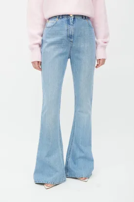 Blue Flared Logo Jeans
