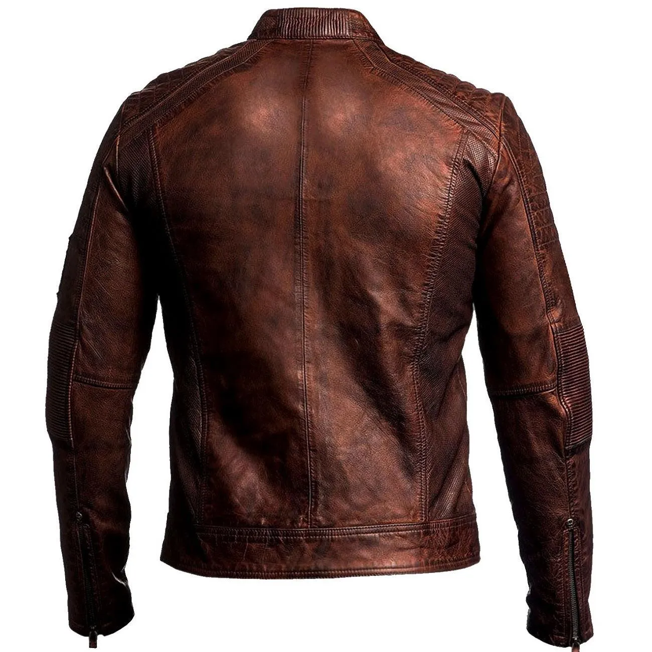 Cafe Racer Distressed leather jacket - Brown