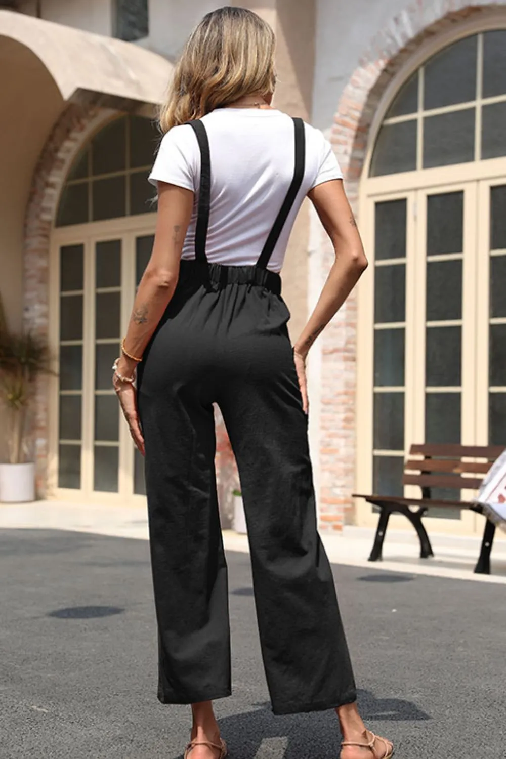 Closet Favorite Adjustable Strap Straight Leg Overalls