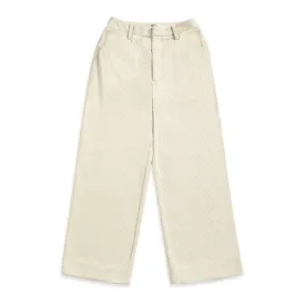 Corduroy Straight-Leg Pants Off White