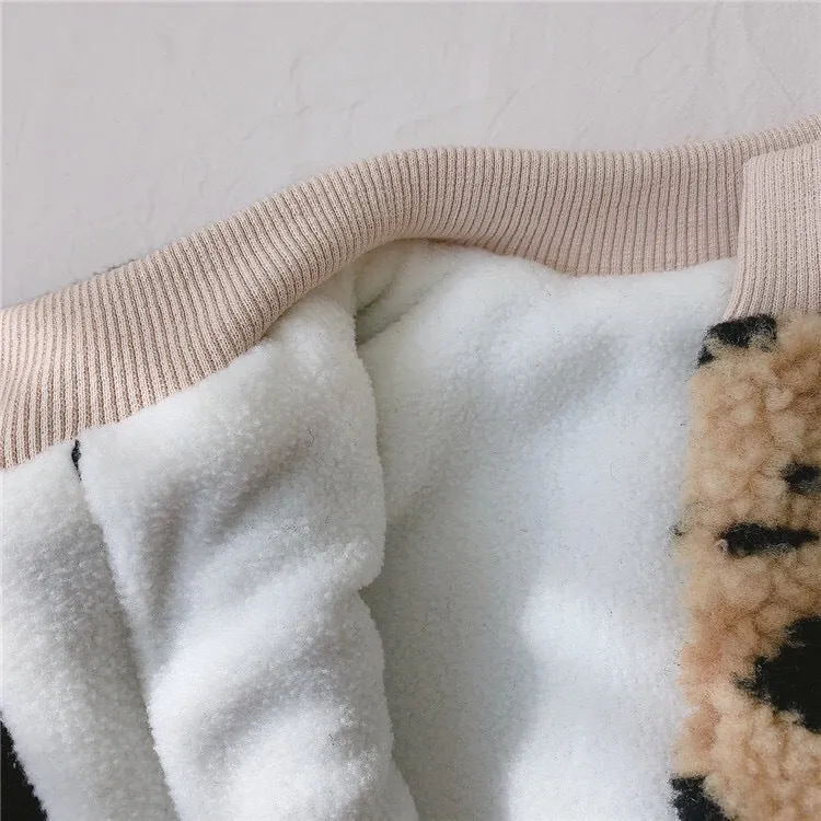 Cute Brown Bear Plush Sherpa Baby Romper