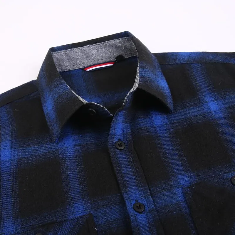 Damipow Premium Mens Flannel Shirt Long Sleeve Button Down Plaid Flannel Shirt