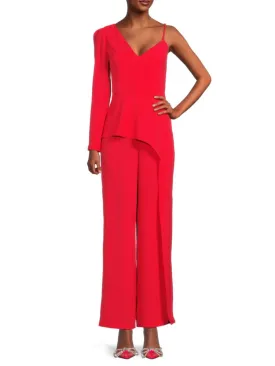 Eve jumpsuit with draping Bcbgmaxazria, red