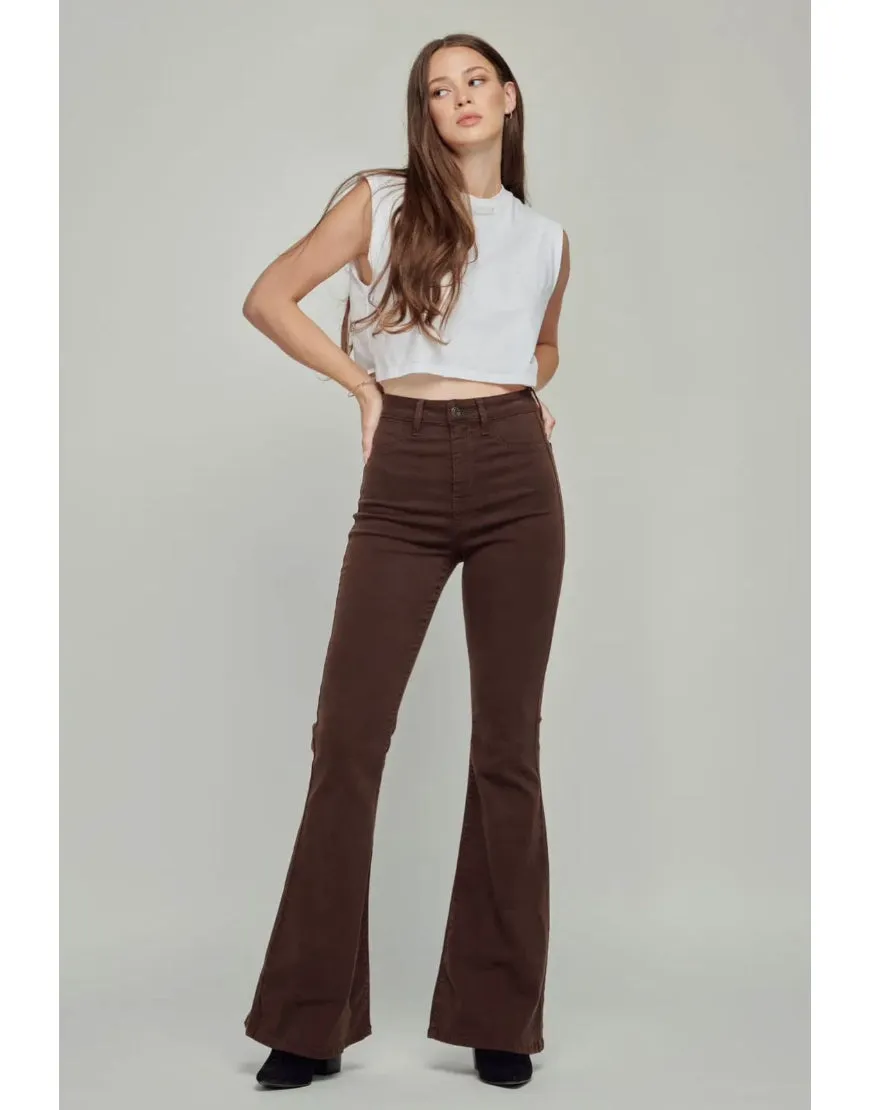 Flared Jeans in Chocolate Brown
