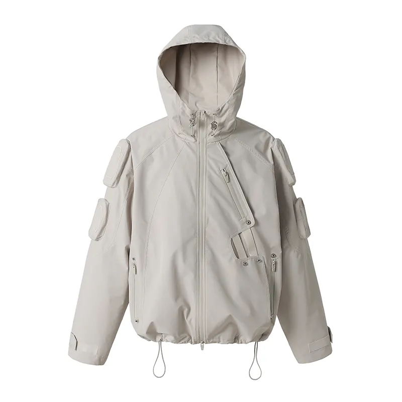 Functional Wind Multi Pocket Hooded Rushing Jacket