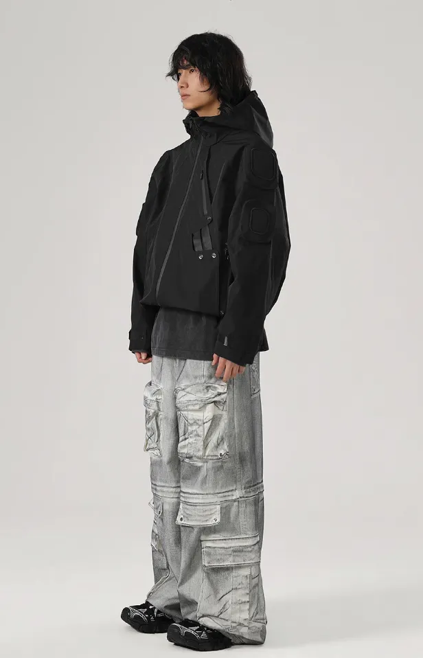 Functional Wind Multi Pocket Hooded Rushing Jacket