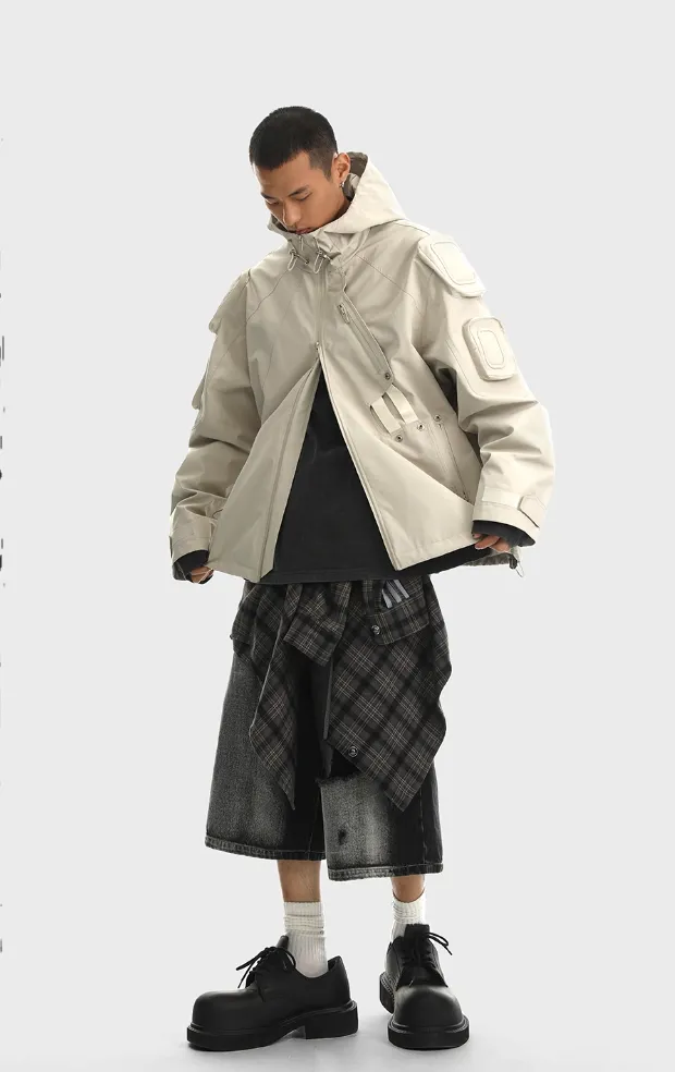 Functional Wind Multi Pocket Hooded Rushing Jacket