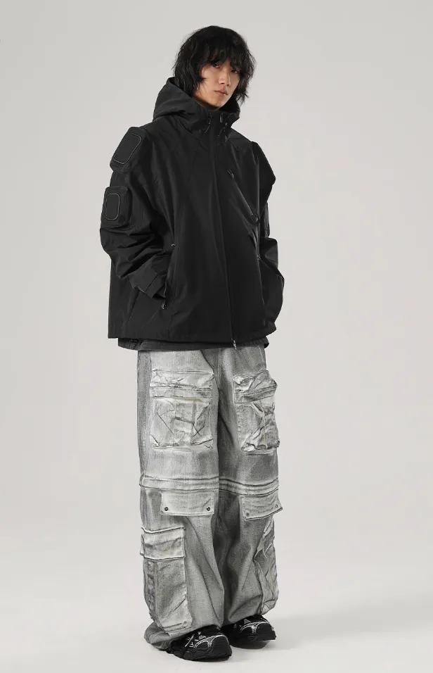Functional Wind Multi Pocket Hooded Rushing Jacket
