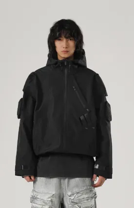 Functional Wind Multi Pocket Hooded Rushing Jacket