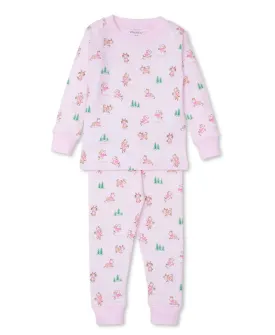 Girls Long Pyjamas - Puppy Snowball Pranks