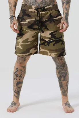Grind Cut Hem Wide Men's Shorts - Camouflauge