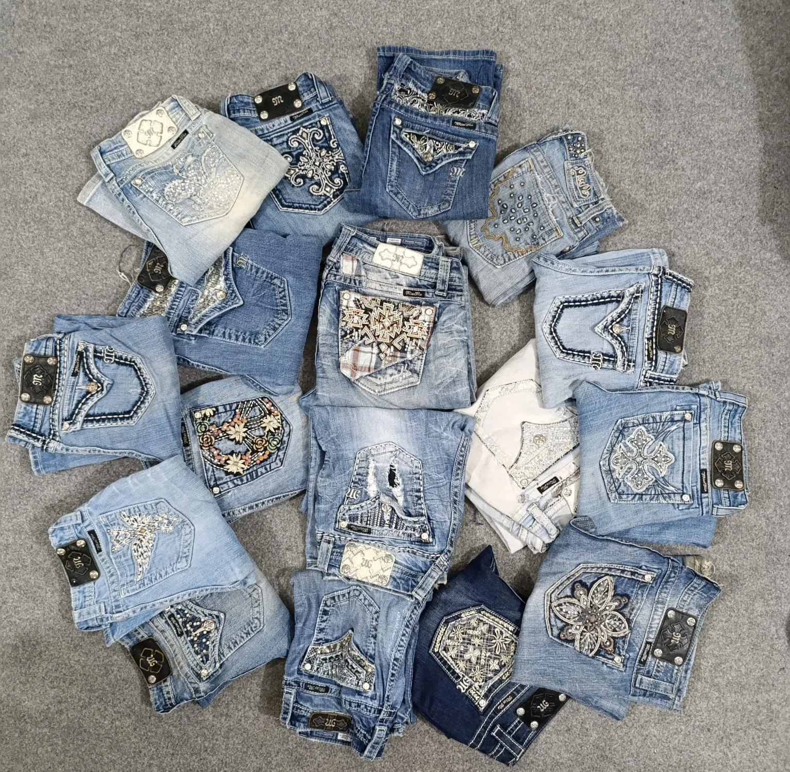 HD070 Ladies Y2K Miss Me Flared Jeans - 23 pcs