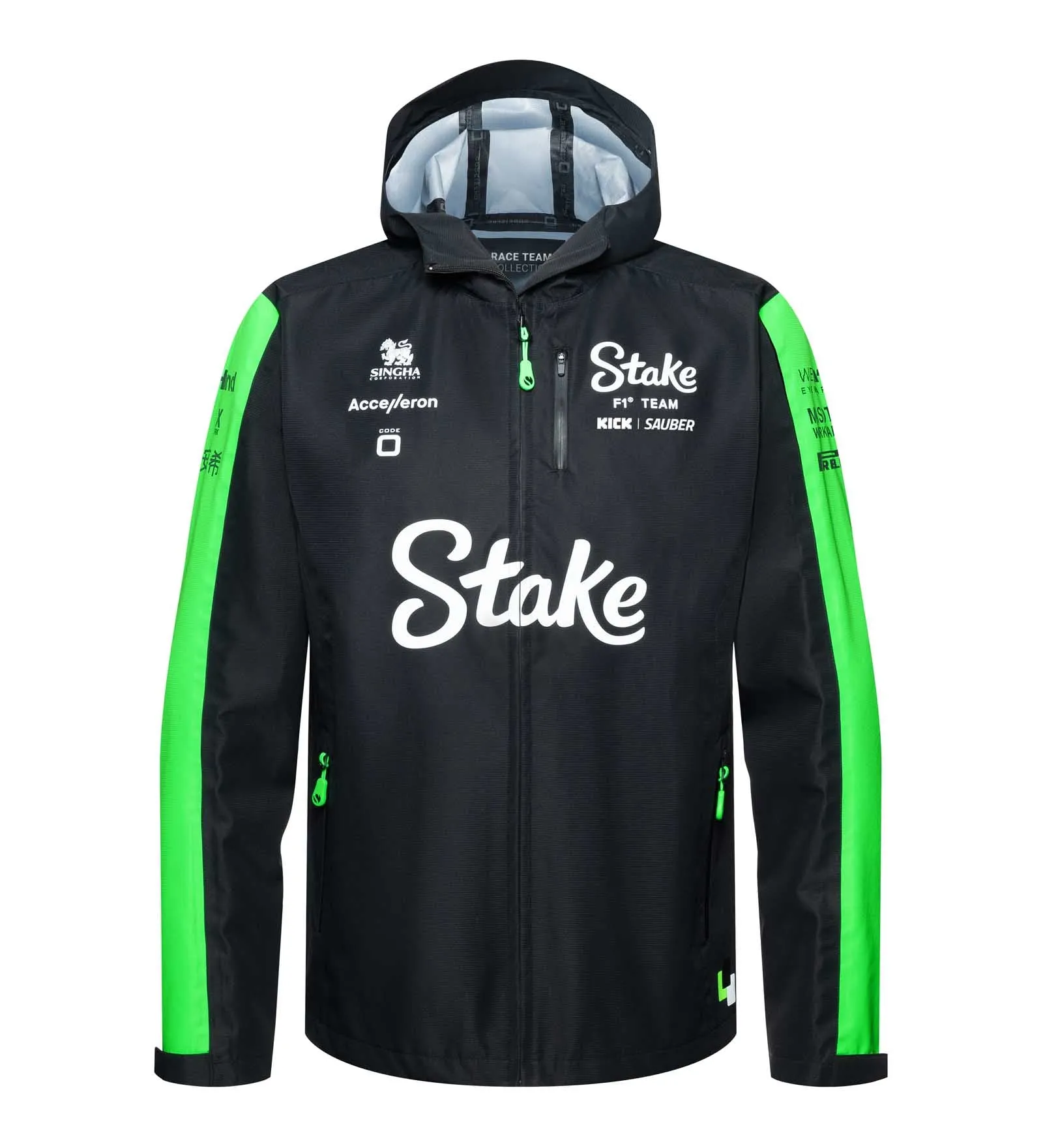 Kick Sauber jacket, CODE ZERO, team, rain, black, 2024