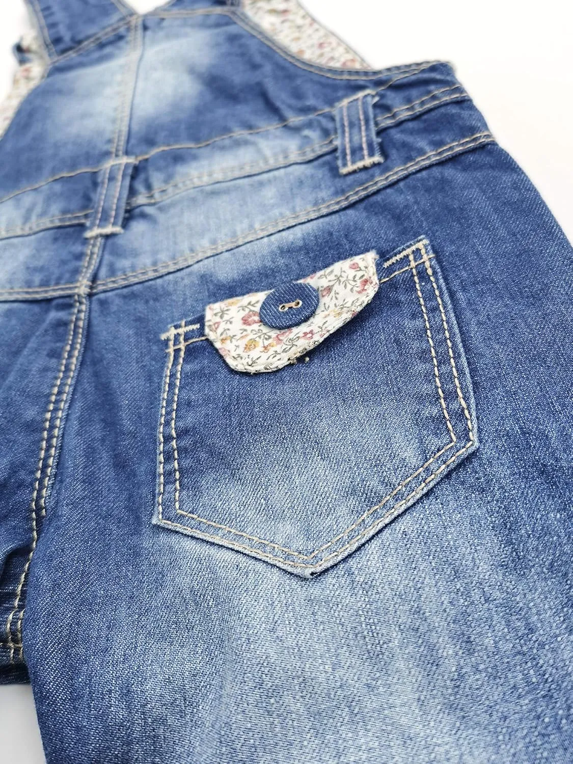 KIDSCOOL SPACE Baby Little Kids Cute Denim Embroidered Fashion Jean Overalls