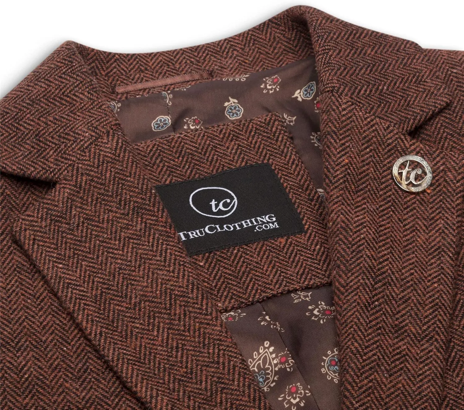 Ladies Tweed Suit Blazer Trousers Waistcoat Herringbone Wool Vintage Rust Brown