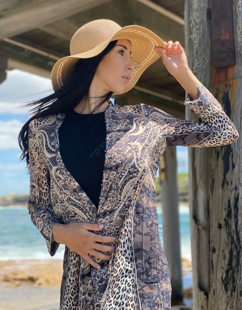 Leopard Beaded Cardigan
