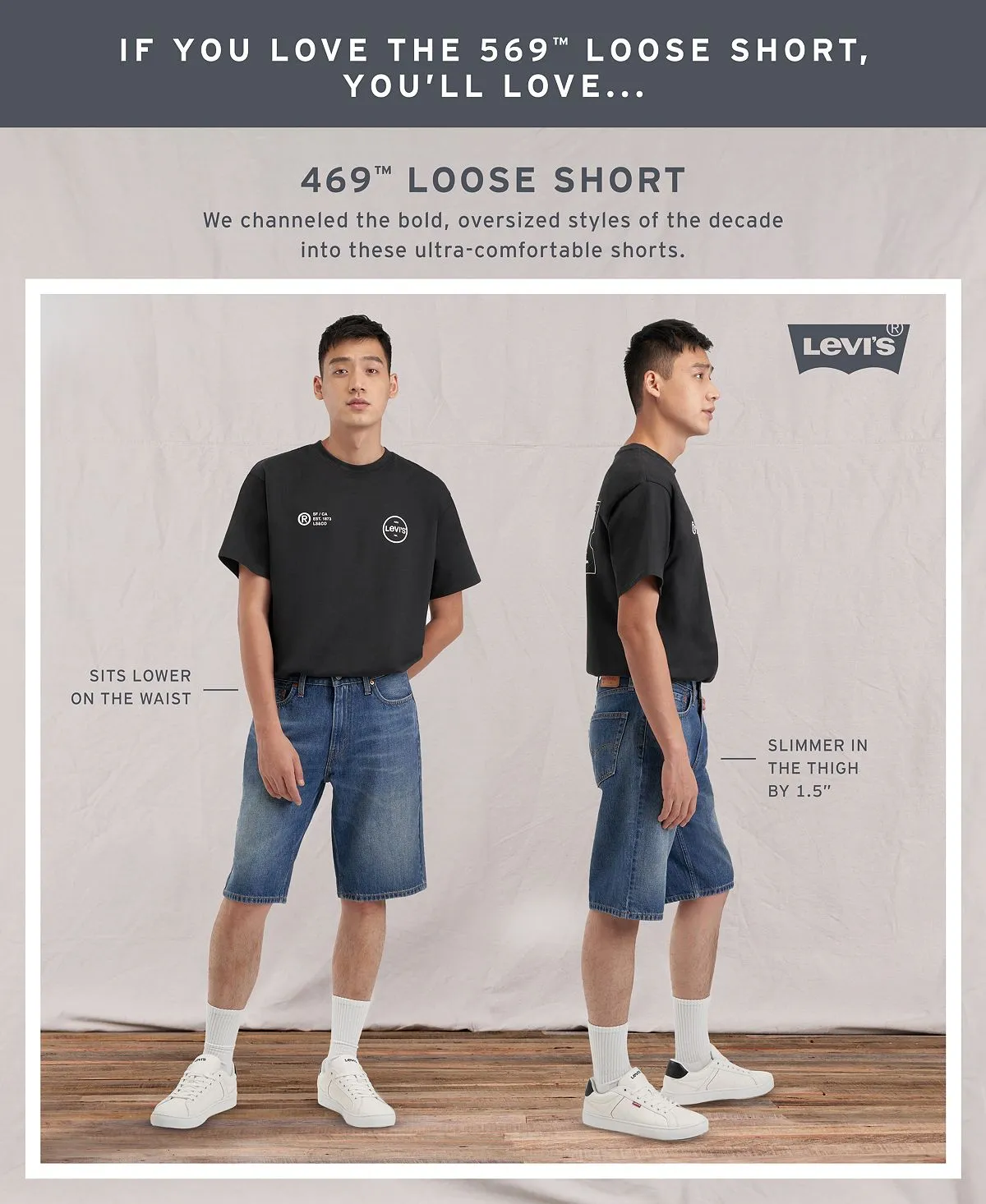 Levi's Men's Denim Shorts 469 Relaxed, Multi
