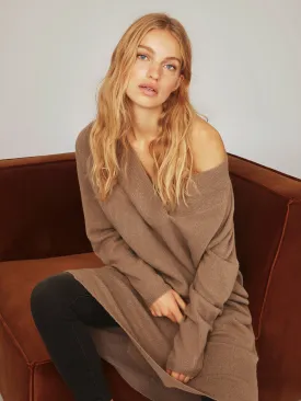 Maci V-Neck Knitted Dress (Beige)