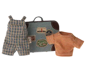 Maileg Miniature Mouse Overalls & Shirt in Suitcase – Big Brother