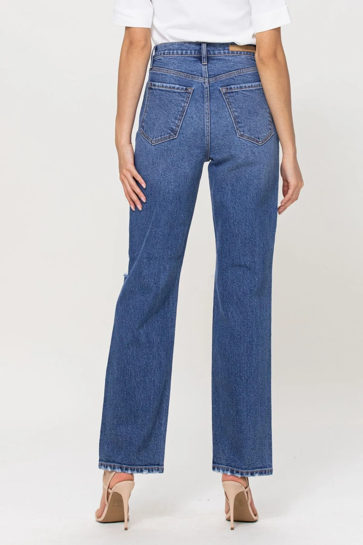 Medium Wash Dad Denim Jeans - Cello- Final Sale