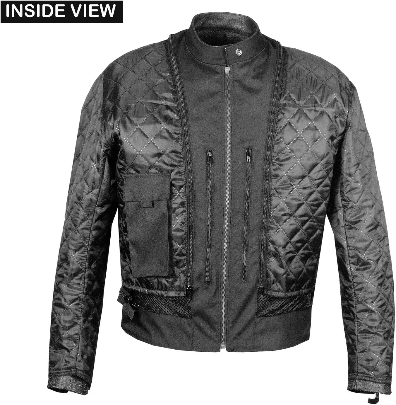 Mens Brotherhood Leather Motorcycle Jacket Classic Vintage Distressed - Biker Style, CE Armor Protection, Removable Liner, Ventilated L
