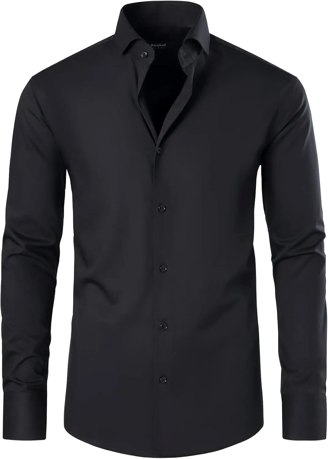 Men's Dress Shirt Stretch Formal Shirt Business Casual Cutaway Collar Long Sleeve Convertible Cuffs Solid