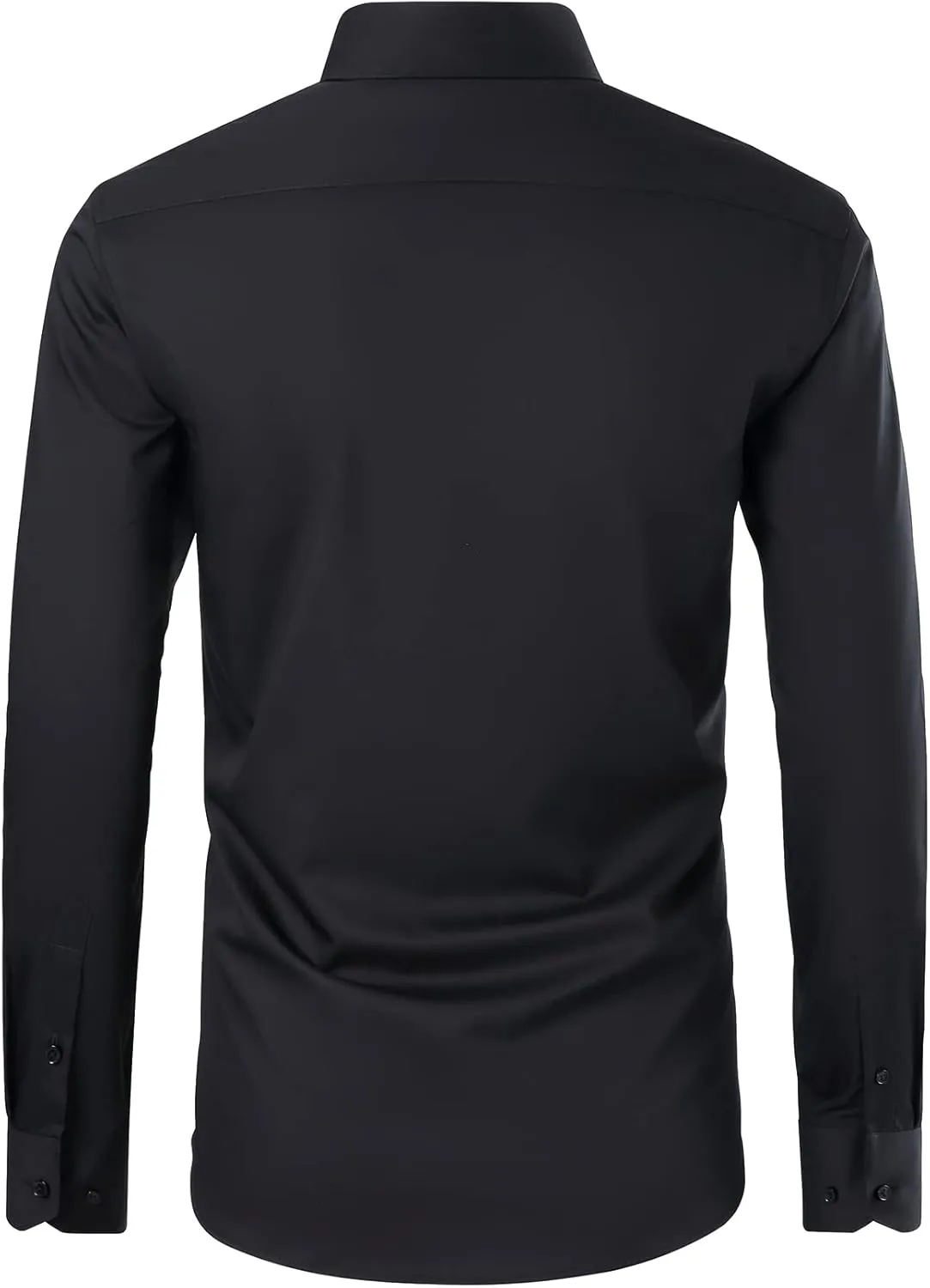 Men's Dress Shirt Stretch Formal Shirt Business Casual Cutaway Collar Long Sleeve Convertible Cuffs Solid