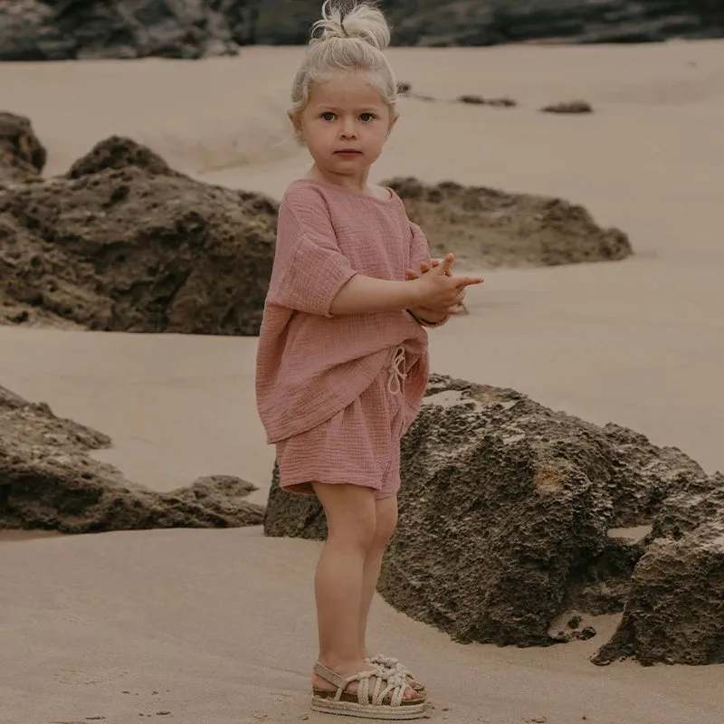 Organic Cotton Muslin Loose Shorts