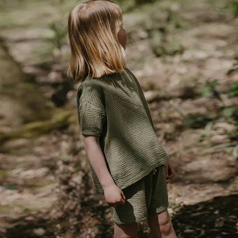 Organic Cotton Muslin Loose Shorts