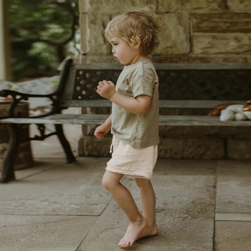 Organic Cotton Muslin Loose Shorts
