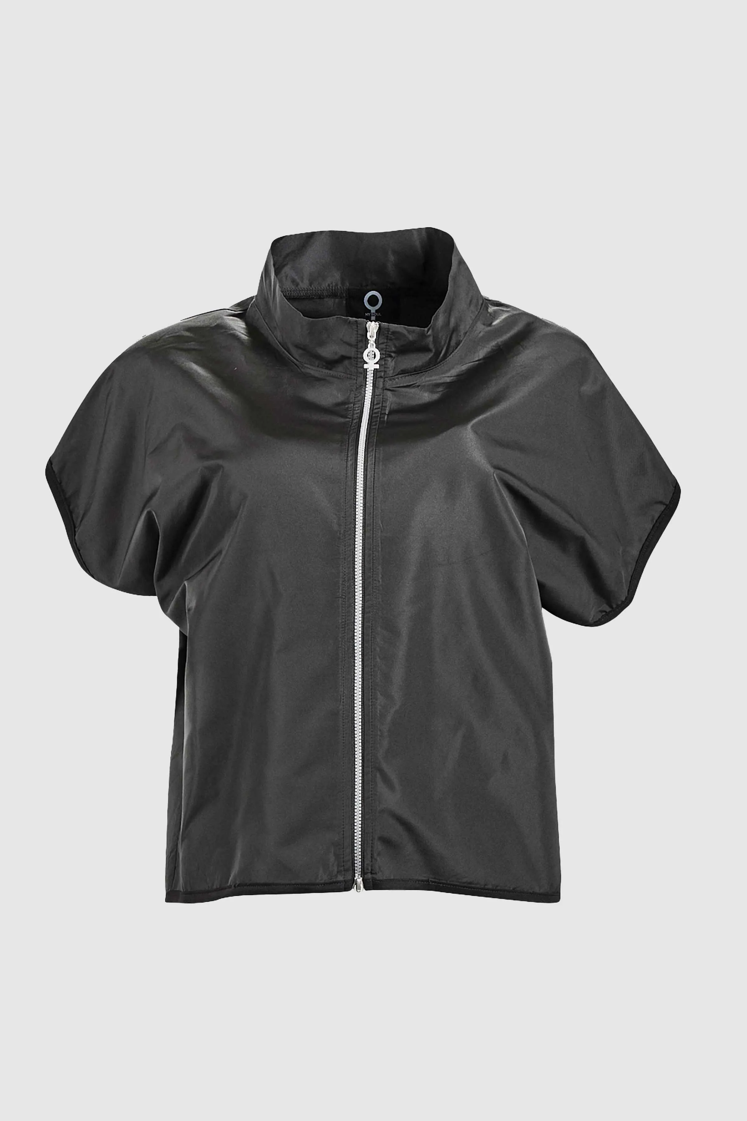 Parachute Short Sleeve Jacket in Black