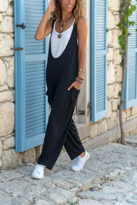 Pocketed Shalwar Baggy Overalls Boho Jumpsuit,Casual Jumpsuit,Summer,Loose Jumpsuit, Hippie Jumpsuit Wide Leg Jumpsuit(Rompers)