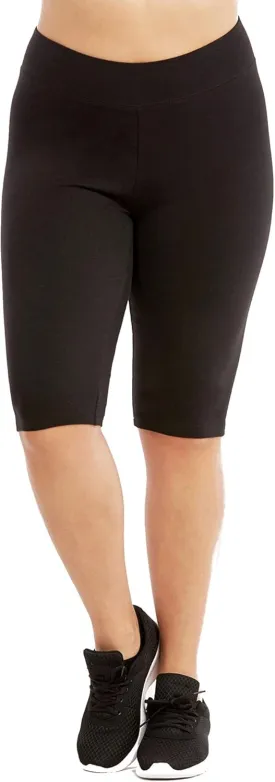 Popular Womens Bike Shorts Plus Size - Cotton Biker Bottoms. Bermuda Long Shorts for Women. Great Gym, Workout & Yoga