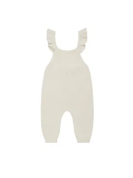 Quincy Mae Pointelle Knit Overalls | Ivory