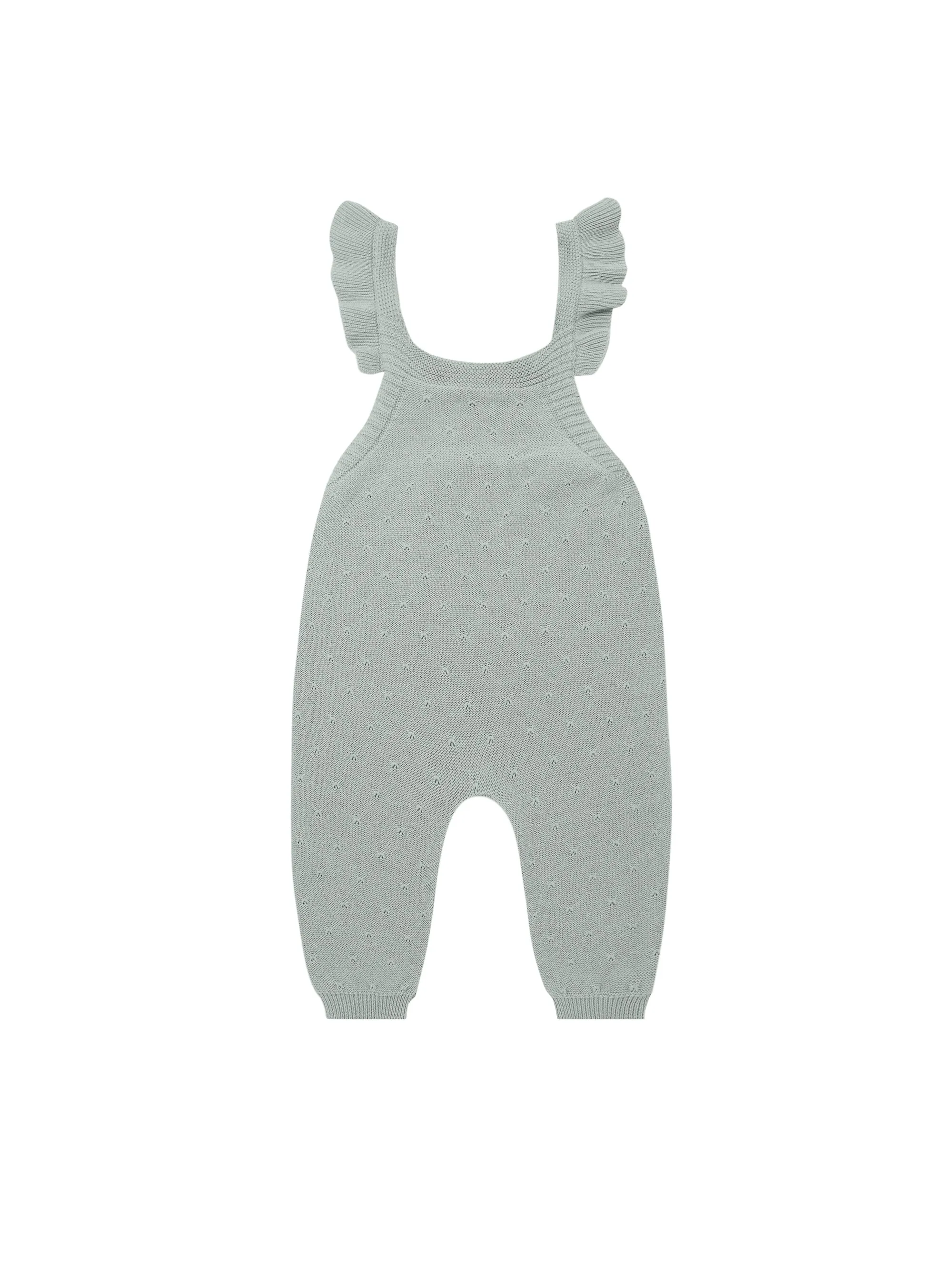 Quincy Mae Pointelle Knit Overalls | Sky