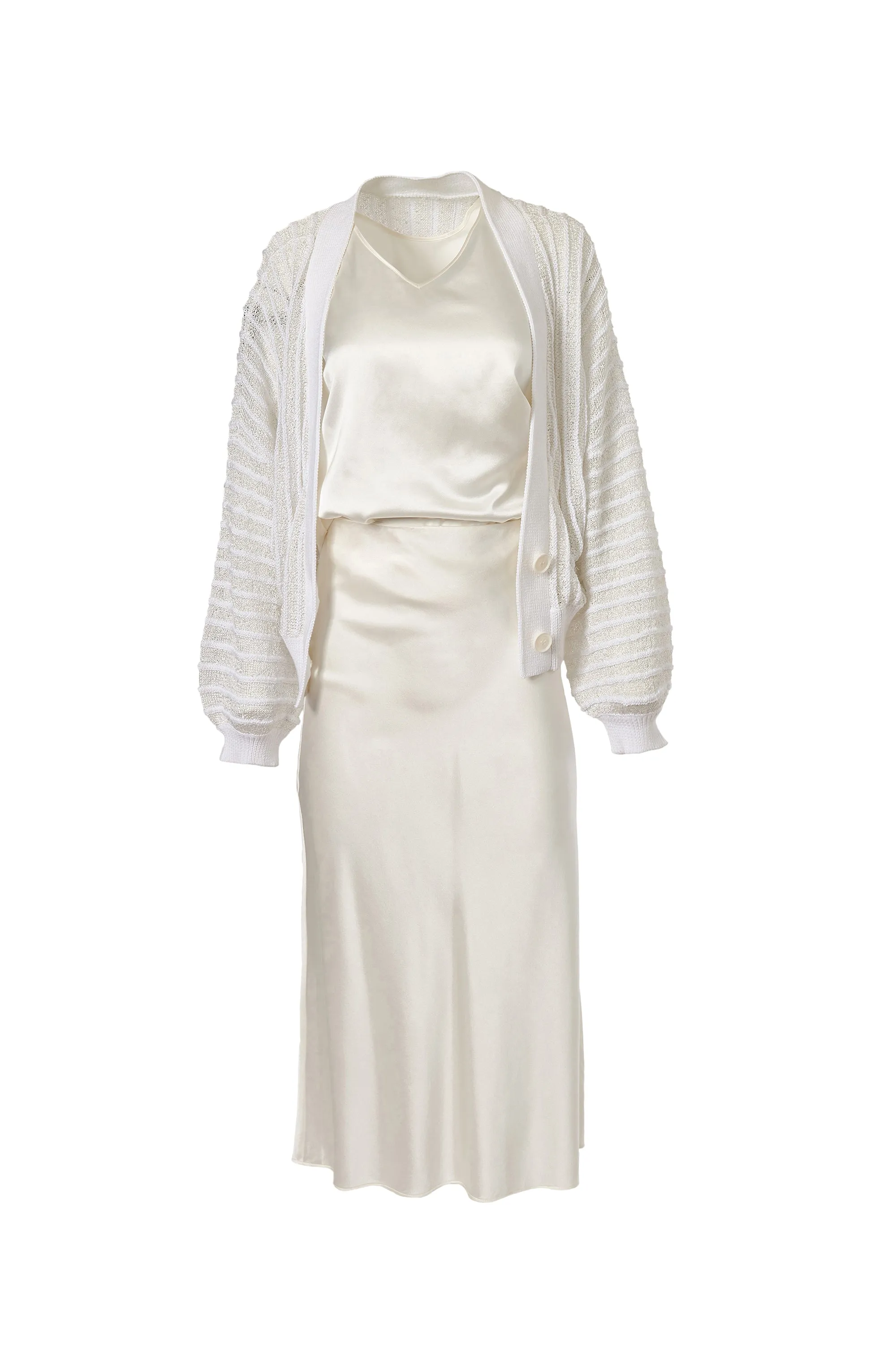 Reflective Caridigan in White